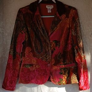 Coldwater Creek Multicolor Velvet Blazer